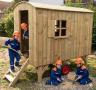 Bauwagen mit 4 Kindern und Bauarbeiter Montur, 20.3.2026